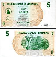 *5 Dolárov Zimbabwe 2006, P38 UNC - Kliknutím na obrázok zatvorte -